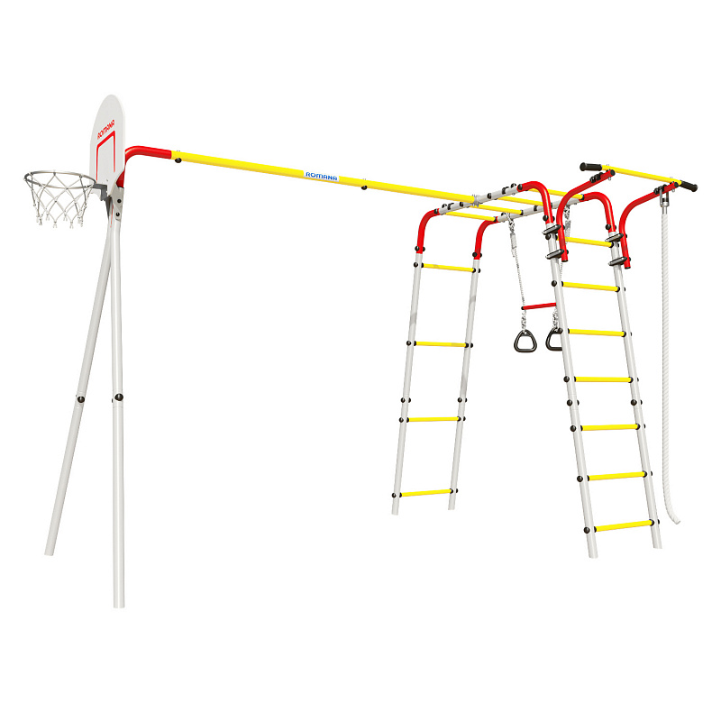 Детский спортивный комплекс для дачи ROMANA Акробат - 2 (красный/желтый/белый), детская площадка для дачи